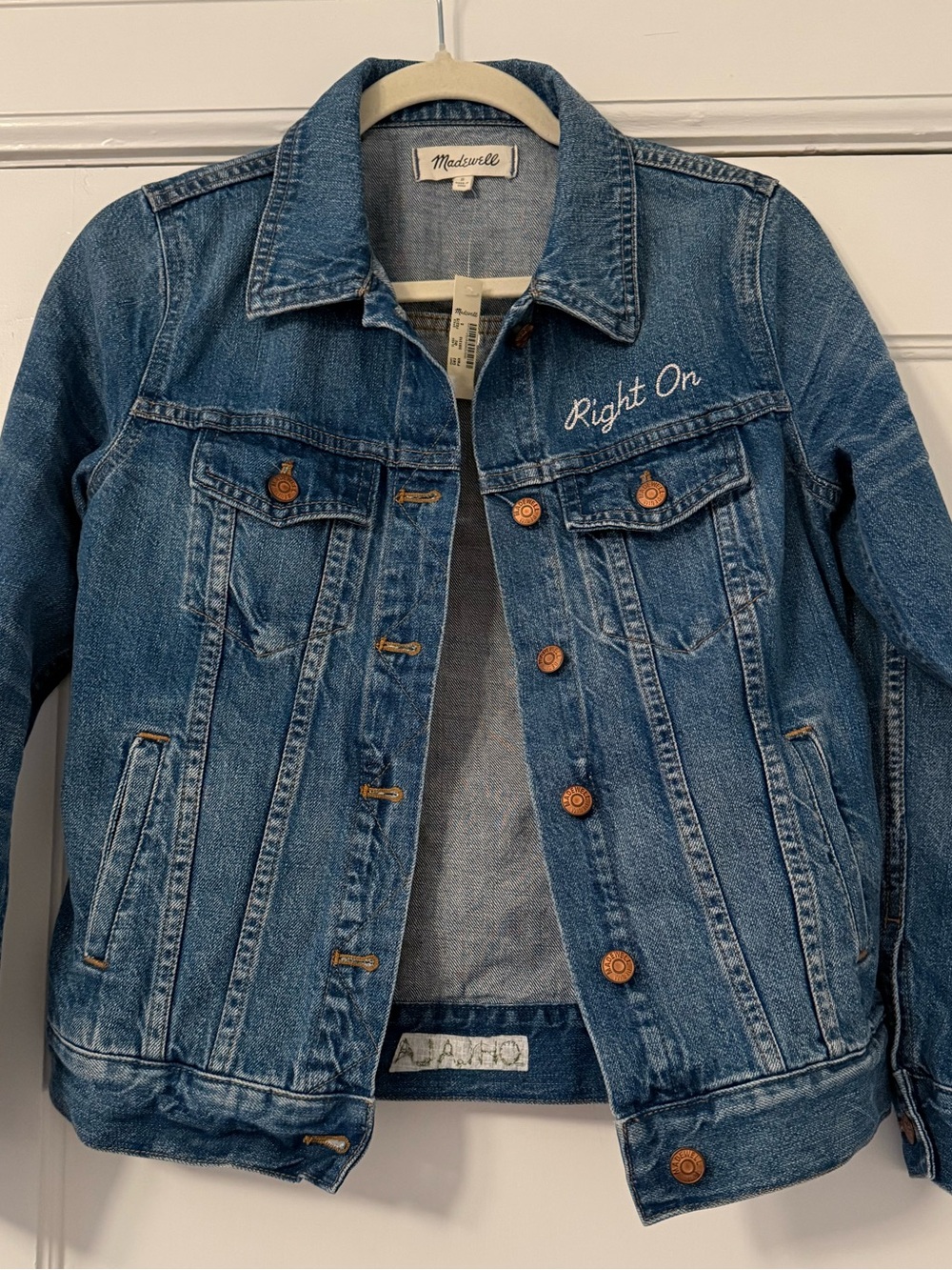 NWT Madewell Denim Jacket Embroidered Size Small